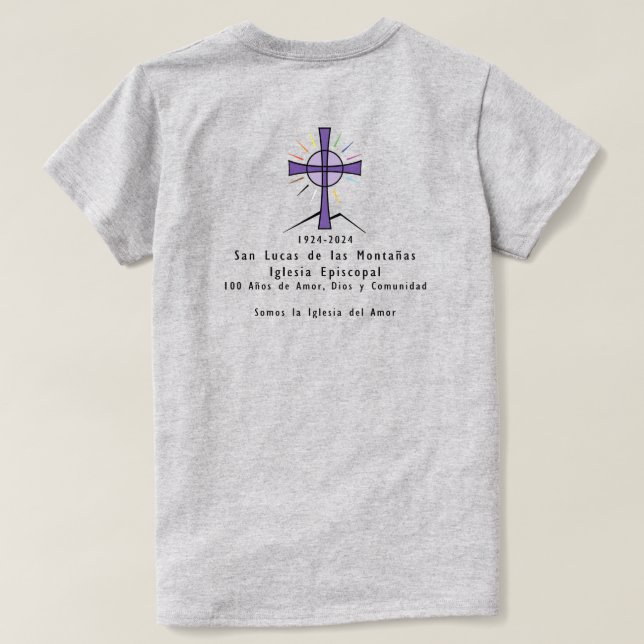 Camiseta Teatro feminino com logotipo centenário ESPANHOL (Verso do Design)