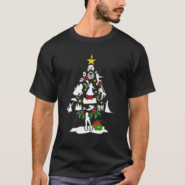 Camiseta Teatro Musical da Broadway Árvore de Natal Engraça (Frente)