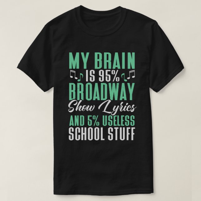 Camiseta Teatro Musical da Broadway com Atriz de Teatro (Frente do Design)