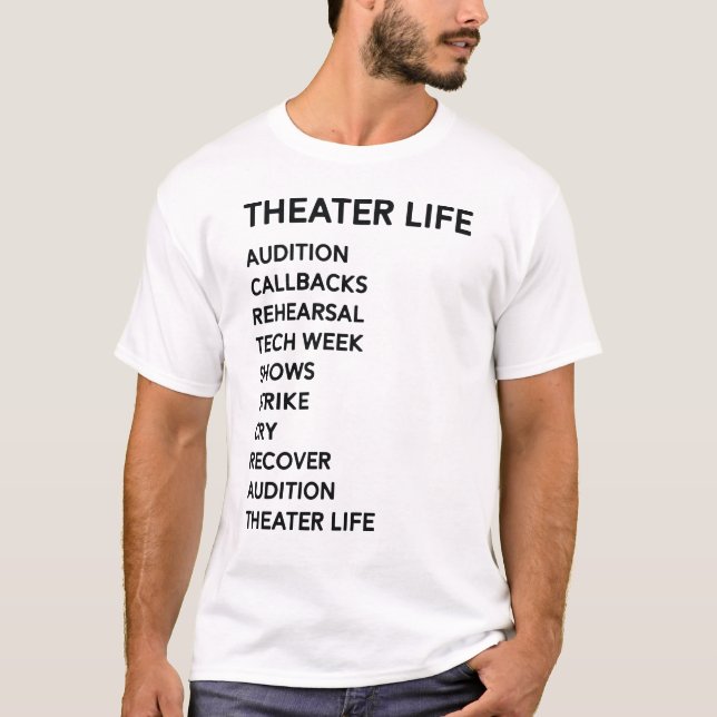 Camiseta Teatro musical de Broadway do drama engraçado da (Frente)