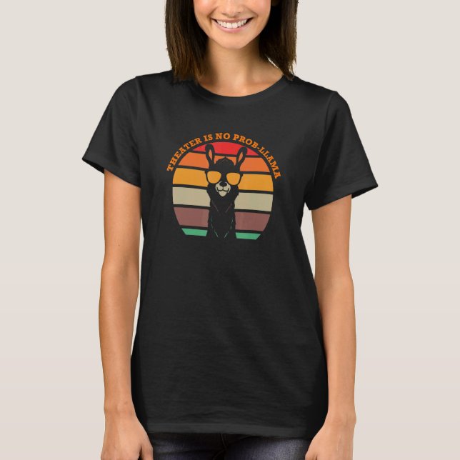 Camiseta Teatro não é professor de teatro Prob Llama (Frente)