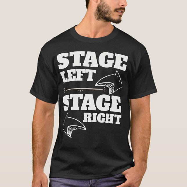 Camiseta Teatro Stage Left Stage Right Atuação Design (Frente)