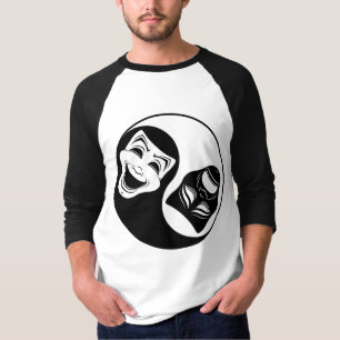 Camiseta Teatro Yin Yang Design - Máscaras de Comédia e Tra
