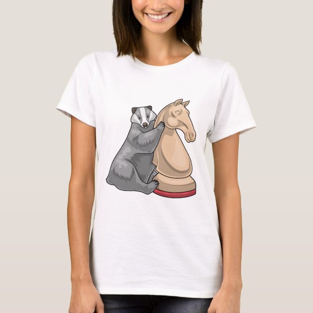 Camiseta Teca peça de xadrez Cavalo Xadrez (Frente)
