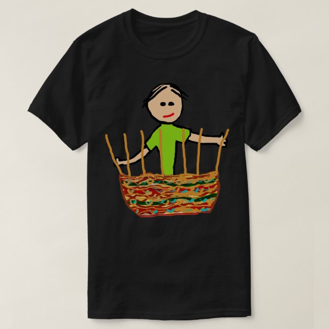 Camiseta Tecelagem do cesto (Frente do Design)