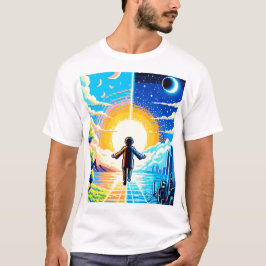 Camiseta Tech and Nature Harmony - Pixel Art de 8 bits