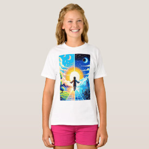 Camiseta Tech and Nature Harmony - Pixel Art de 8 bits