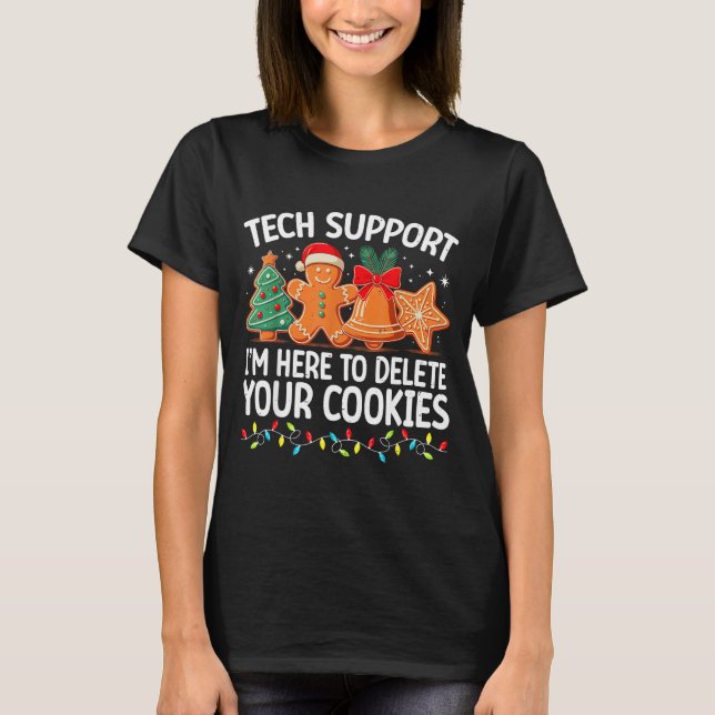 Camiseta Tech Suprt Christmas Cookies Women Men Funny Chris (Frente)