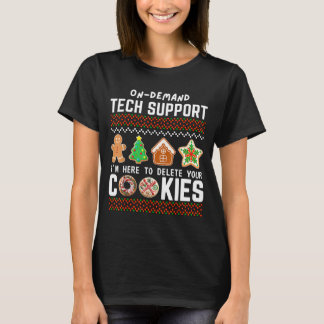 Camiseta Tech Suprt Delete Cookies Funny Design Christmas P