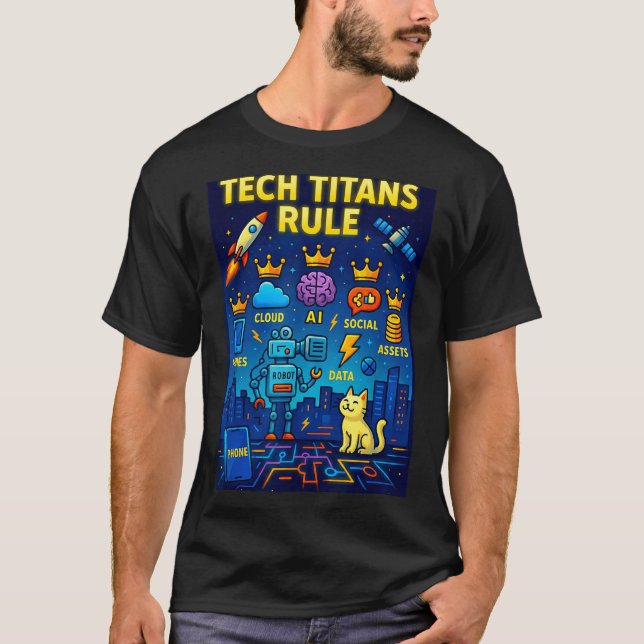 Camiseta Tech Titans Rule Funny Big Technology Satire Wer G (Frente)