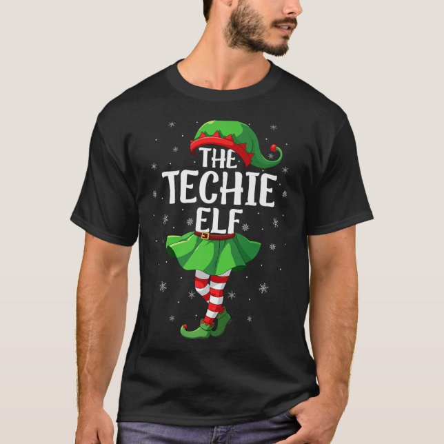 Camiseta Techie Elf Christmas Girls Women Elf Squad Xmas Fa (Frente)