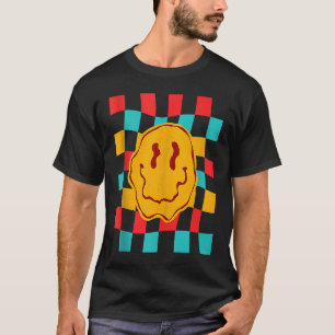 Camiseta Techno Acid House Music Retro Groovy Smile Checker