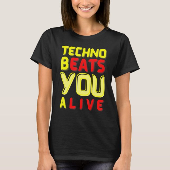 Camiseta Techno bComa o seu LIVE para adeptos de música ele (Frente)