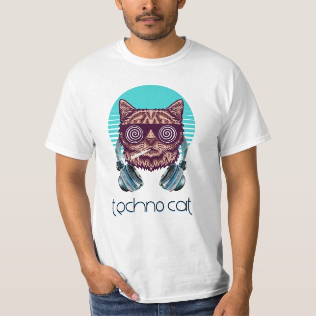 Camiseta Techno cat - Catsondrugs.com (Frente)