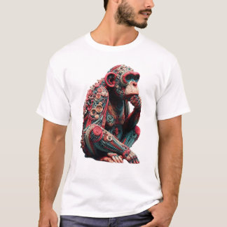 Camiseta Techno Chimp: Arte Mecânica Vibrante