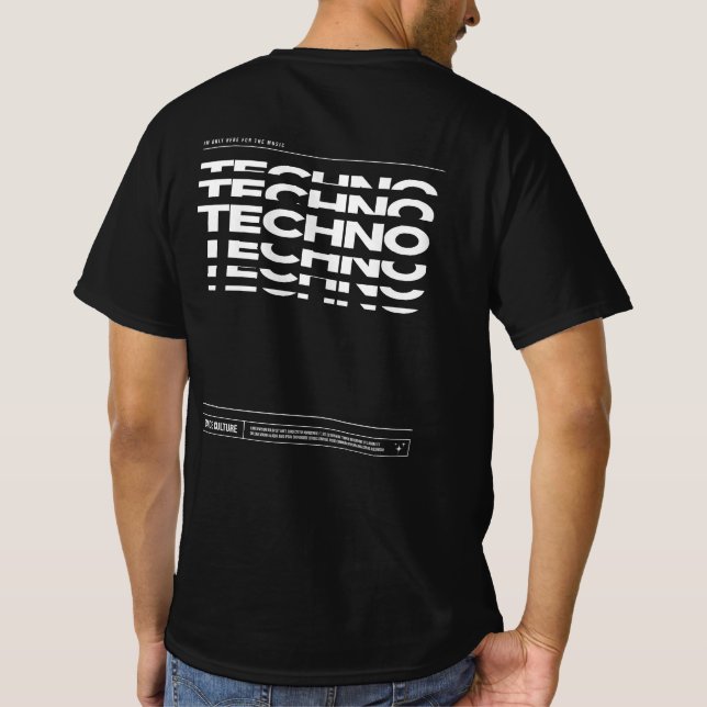 Camiseta Techno Dance Culture DJ Raving T-shirt Escura (Verso)