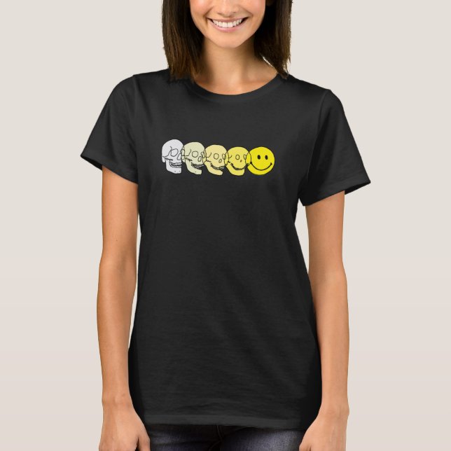 Camiseta Techno Evolution, Acid House Smile, Techno DJ Musi (Frente)