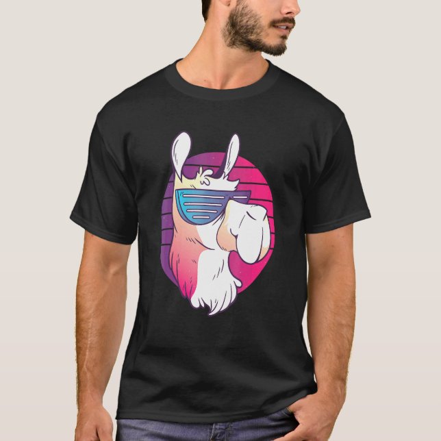 Camiseta Techno Music Psychedelic Llama Para Alpaca Raver P (Frente)