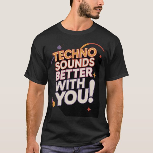 Camiseta Techno Soa Melhor Com Você â€“ Retro 70s Disco  (Frente)