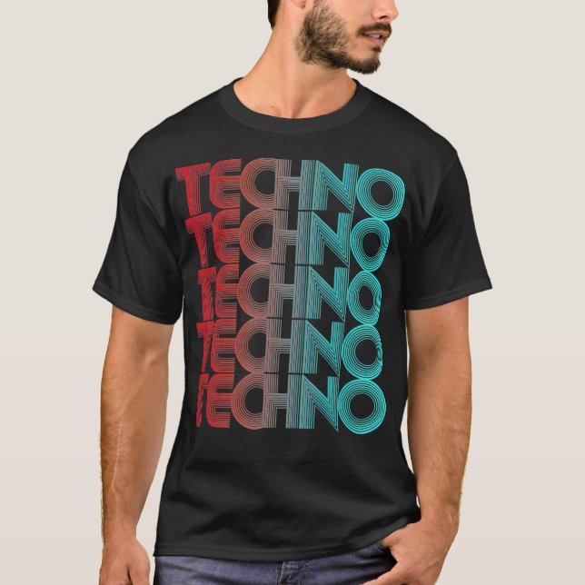Camiseta Techno Vaporwave Techno House Music EDM Lover (Frente)