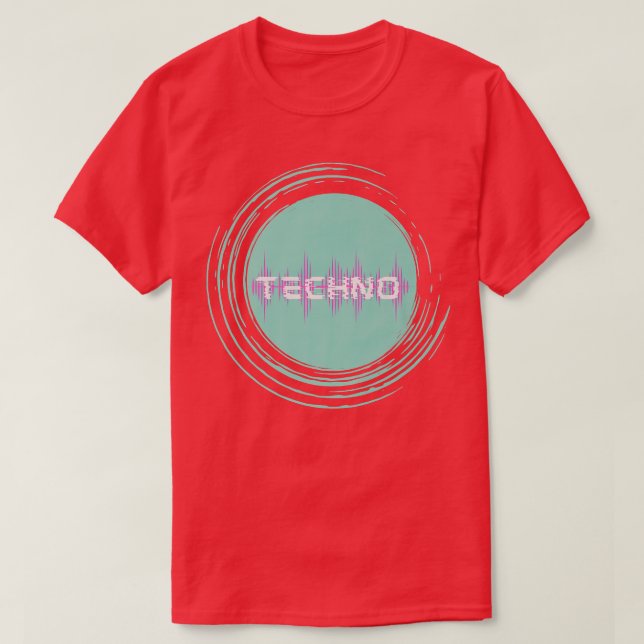 Camiseta Techno Waves EDM Festival de Música Rave Dubstep (Frente do Design)