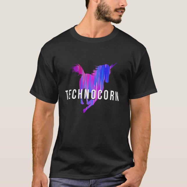 Camiseta Technocorn Techno Festival Rave Music DJ EDM Bass  (Frente)