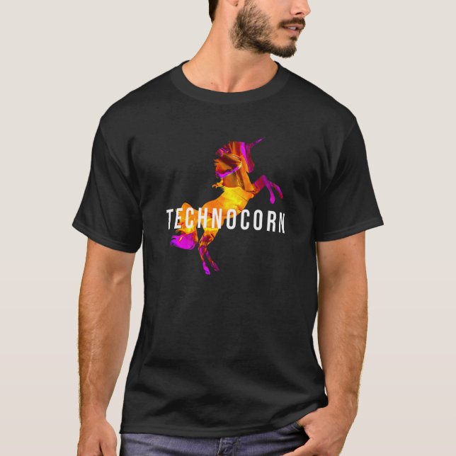 Camiseta Technocorn Techno Festival Rave Music DJ EDM Bass  (Frente)