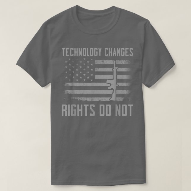 Camiseta Technology Changes Rights Do Not 2nd Amendment 572 (Frente do Design)