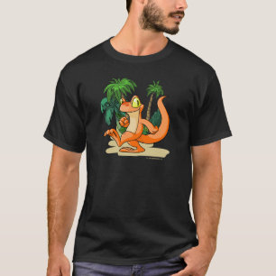 Camiseta Techo alaranjado em uma procura da ilha do
