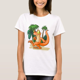 Camiseta Techo alaranjado em uma procura da ilha do