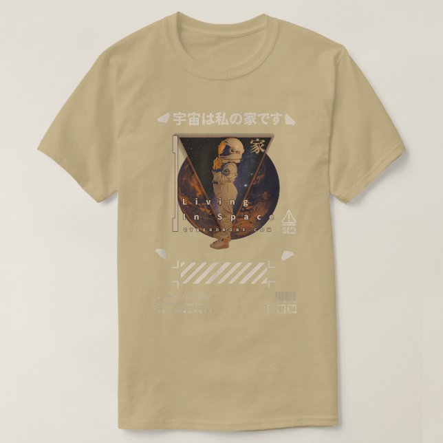 Camiseta Techwear Cyberpunk vivendo no espaço (Frente do Design)