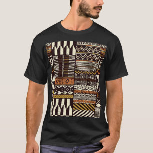 Camiseta Tecido africano tribal, colheita abstrato.
