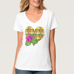 Camiseta Tecido Colorido Caribenho Madras Xadrez