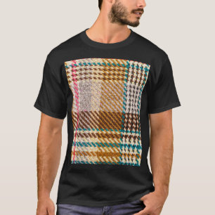 Camiseta Tecido marrom, lã escocesa.