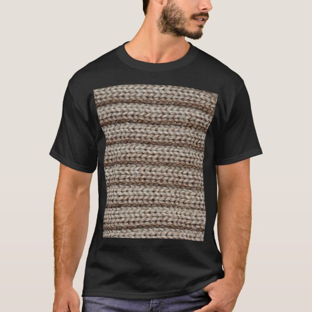 Camiseta Tecido simples, textura castanha. (Frente)