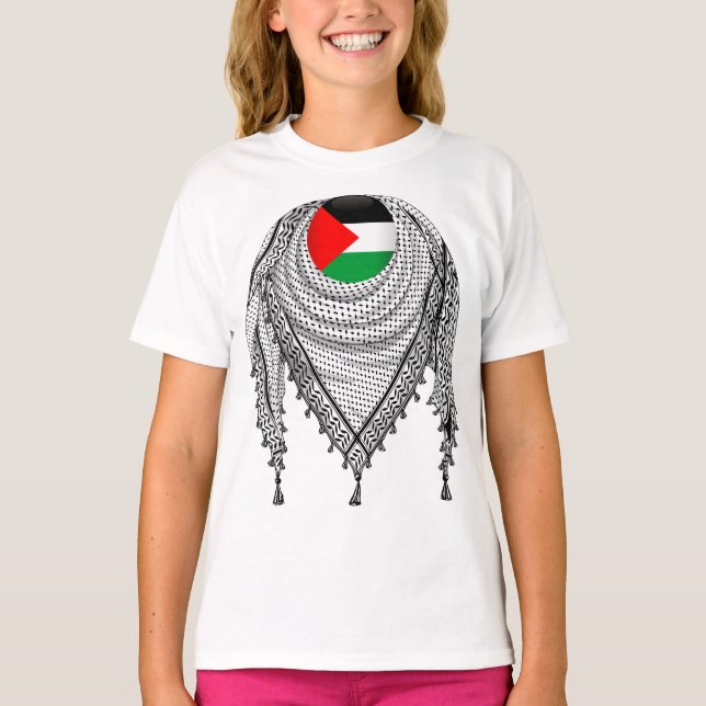 Camiseta Tecido Tradicional do Keffiyeh Scarf Palestino (Frente)