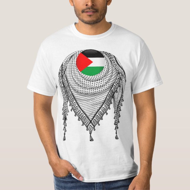 Camiseta Tecido Tradicional do Keffiyeh Scarf Palestino (Frente)