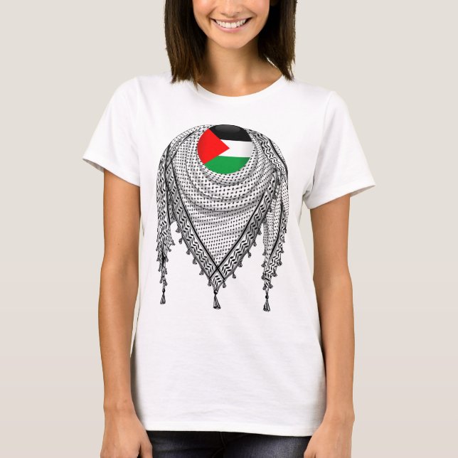 Camiseta Tecido Tradicional do Keffiyeh Scarf Palestino (Frente)