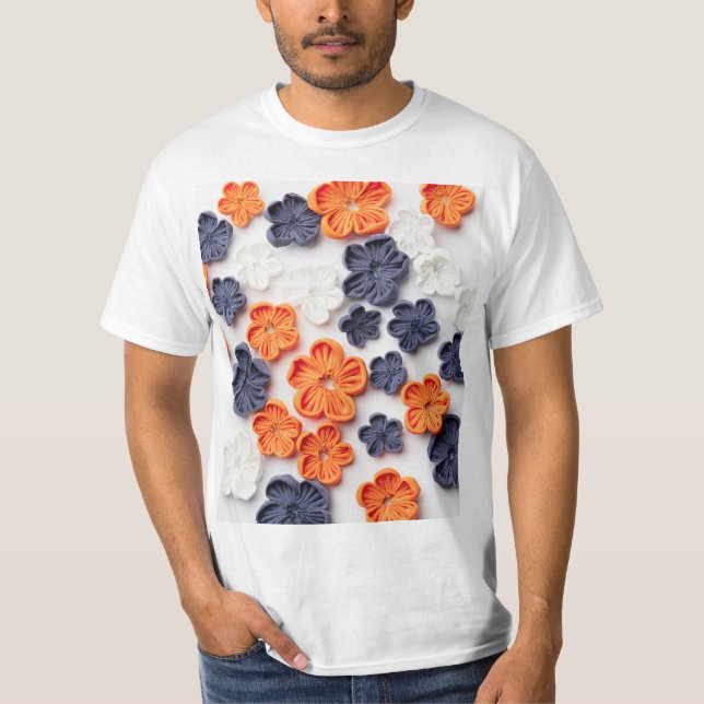 Camiseta tecidos de costura de primavera manual flores lara (Frente)