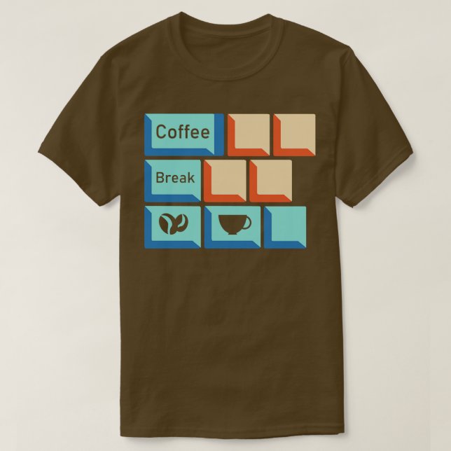 Camiseta Tecla Coffee Break Key Caffeine Lover Relacionável (Frente do Design)