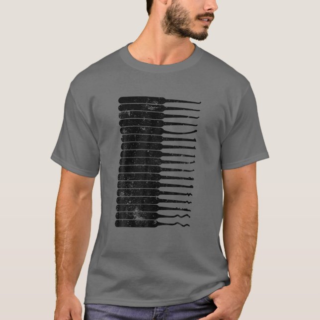Camiseta Tecla Funny Locksmith Art Men Pai Lock Picting Too (Frente)