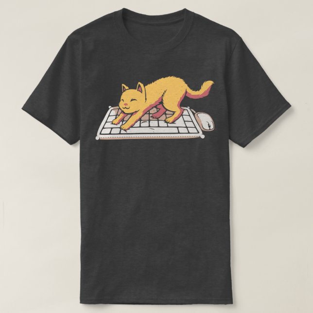 Camiseta Teclado Cat Sem Espaço Pessoal (Frente do Design)