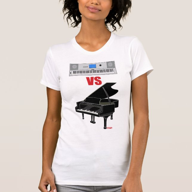 Camiseta Teclado CONTRA o piano (mulheres) (Frente)