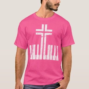 Camiseta Teclado Cruzado Cristão Piano Pianista Deus Jesus 