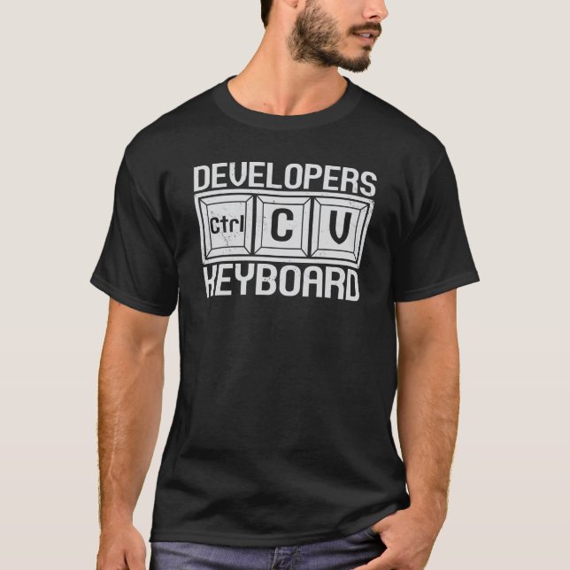 Camiseta Teclado de Desenvolvedores Programador Codificador (Frente)