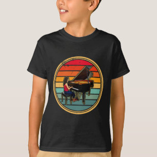 Camiseta Teclado de instrumentos musicais para piano Folha 
