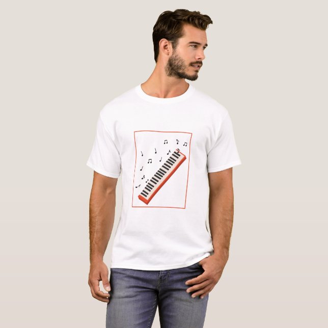 Camiseta Teclado de Piano Retro nova  (Frente Completa)