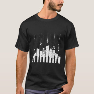 Camiseta Teclado do Sintetizador de Piano de Chaves de Cida