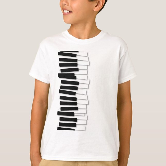 Camiseta Teclado Funny Wobble Piano - Pianista e Músico (Frente)