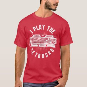 Camiseta Teclado Humorístico Computador Ciência Jogos vinta